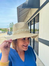 Load image into Gallery viewer, STRAW PEARL BAND PANAMA SUN HAT