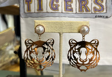 Load image into Gallery viewer, Tiger Filigree and Pearl Earrings