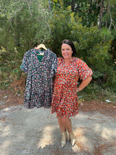 Load image into Gallery viewer, D21717 Dress with pattern and smocking on shoulder