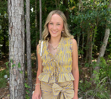 Load image into Gallery viewer, Gingham Allover Smocking Ruffle TrimTop