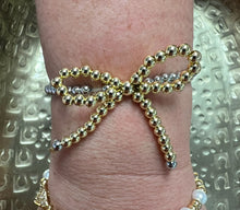 Load image into Gallery viewer, CK Designs Gold Beaded Bow Bracelet