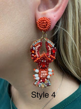 Load image into Gallery viewer, Crawfish Beaded Earrings