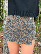 Load image into Gallery viewer, Animal Print Front Wrap Asymmetrical Overlay Skort