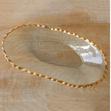 Load image into Gallery viewer, Seward Oval Serving Tray Clear/Gold