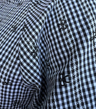 Load image into Gallery viewer, Black And White Gingham Mini Bow Print Top