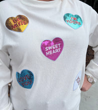 Load image into Gallery viewer, Letter Heart Valentines Sweatshirt