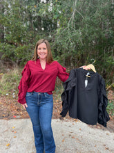 Load image into Gallery viewer, GT6151 V-Neck Ruffle Sleeve Top