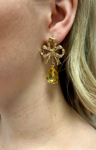 Load image into Gallery viewer, Bow Drop Stone Earrings