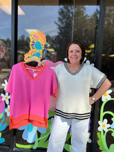 Load image into Gallery viewer, Solid knit top with stripe H11113