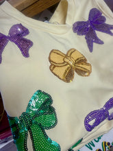Load image into Gallery viewer, Youth Sequin Bow Mardi Gras Top
