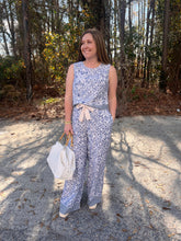 Load image into Gallery viewer, Woven Print Set with Wide Leg pants and top with back buttons