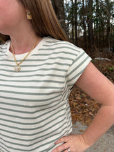 Load image into Gallery viewer, Striped Capped Sleeve Top