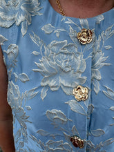 Load image into Gallery viewer, Floral Jacquard Dress with Gold Button Detail