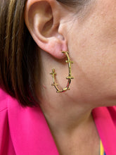 Load image into Gallery viewer, Small Cross Hoop Earring