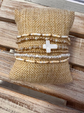 Load image into Gallery viewer, Set of 5 Seed Bead and Cross Bracelets