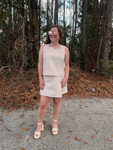Load image into Gallery viewer, Oatmeal Striped Tank and Skort Set