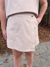 Load image into Gallery viewer, Oatmeal Striped Tank and Skort Set