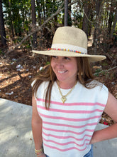 Load image into Gallery viewer, Multicolor Trim Bow Band Woven Summer Hat
