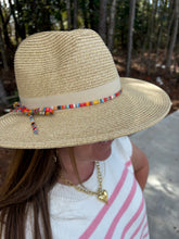 Load image into Gallery viewer, Multicolor Trim Bow Band Woven Summer Hat