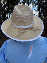 Load image into Gallery viewer, Bow Accent Wide Brim Straw Sun Hat