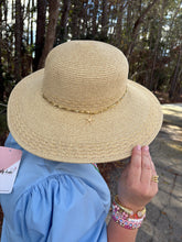 Load image into Gallery viewer, Starfish Charm Sequin band wide brim straw hat