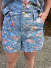 Load image into Gallery viewer, Botanical Print High Waisted Short and Top Set