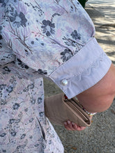 Load image into Gallery viewer, Short puff sleeves floral jacquard shift dress with side pockets