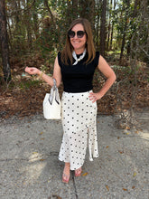 Load image into Gallery viewer, Polka Dot Midi skirt with slit