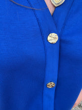 Load image into Gallery viewer, Short sleeves button down solid top with collared neckline