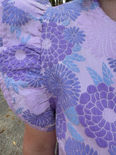 Load image into Gallery viewer, Layered ruffle cap sleeves floral jacquard top