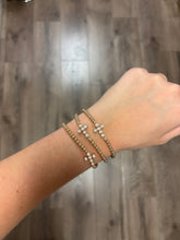 Load image into Gallery viewer, Set of 3 Pearl Cross Stretch Bracelets