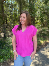 Load image into Gallery viewer, H2810 Textured v neck top