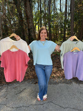 Load image into Gallery viewer, Capped Sleeve Mineral Wash T-shirt