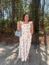 Load image into Gallery viewer, Seashell Print Ruffle Sleeve Maxi Dress