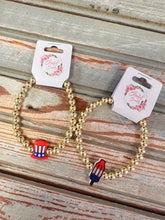 Load image into Gallery viewer, Blissful Beads Patriotic Plated Bracelets