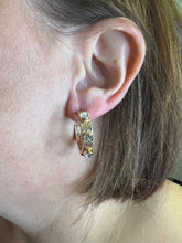 Load image into Gallery viewer, Gold Textured 1" hoop with accents