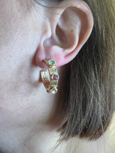 Load image into Gallery viewer, Gold Textured 1" hoop with accents