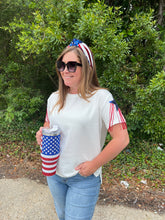 Load image into Gallery viewer, SY7015 Short sleeve round neck knit top with star sequin fringe