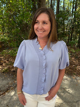Load image into Gallery viewer, Short Bubble Sleeve Smocked Neck Top
