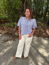 Load image into Gallery viewer, Short Bubble Sleeve Smocked Neck Top