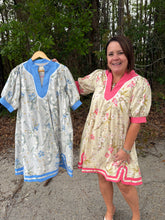 Load image into Gallery viewer, Floral Puff Sleeve Dress with Contrast Trim
