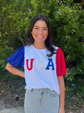 Load image into Gallery viewer, SY7284 French Terry USA Patch Top