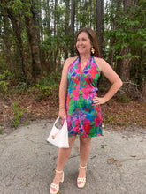 Load image into Gallery viewer, Floral Halter Mini Dress