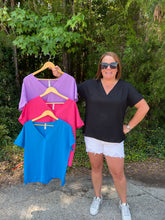 Load image into Gallery viewer, Woven Bubble Airflow V Neck Top