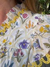 Load image into Gallery viewer, Floral Print Flutter Sleeve Top with Eyelet Detail