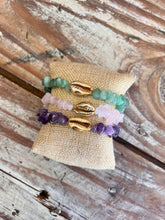 Load image into Gallery viewer, Handmade Natural Crystal Shell Gold Bracelet