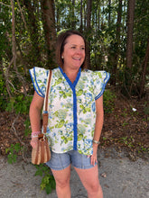 Load image into Gallery viewer, Ruffle Sleeve Floral Print Top