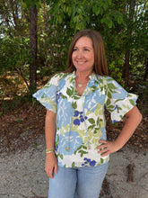 Load image into Gallery viewer, Erie Split Neck Top Khloey Floral