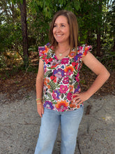 Load image into Gallery viewer, Rendal Floral Tiffy Ruffle Top