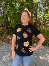 Load image into Gallery viewer, Sequin Crawfish Potato Lemon Corn Graphic Tee